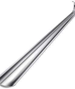 Silver White Shoe Horn Long 16.5 Inch, 6.35 Ounces, Stainless Steel Shoehorn, Shoe Helper for Seniors, Shoe Horns for Pregnant Woman, Long Handle Shoe Horns for Men, Metal Shoe Horn for Kids or Adults