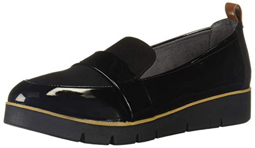Dr. Scholl’s Shoes Women’s Webster Slip On Loafer, Black Patent/Microfiber, 9 US