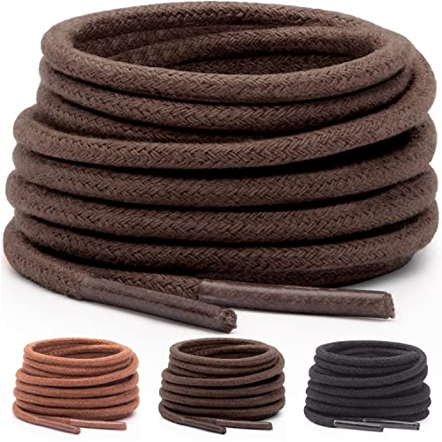 Miscly Shoe Laces for Dress Shoes – Round Oxford Shoelaces for Men – Multiple Lengths and Colors Available (36″, Dark Brown)
