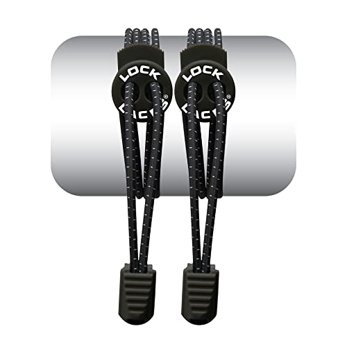 LOCK LACES (Elastic Shoelace and Fastening System) (Black)