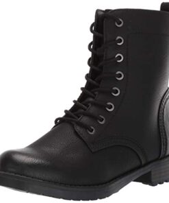 Amazon Essentials Women’s Lace-Up Combat Boot, Black, 5.5