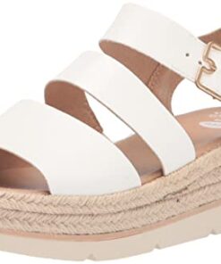 Dr. Scholl’s Shoes Women’s Once Twice Espadrille Platform Wedge Sandal,White Smooth,8