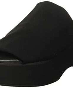 Steve Madden Women’s Slinky30 Wedge Sandal, Black, 9