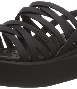 Crocs Women’s Brooklyn Low Strappy Wedge Sandals, Black, 7