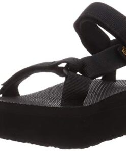 Teva Women’s Flatform Universal Platform Sandal, Black, 10 M US