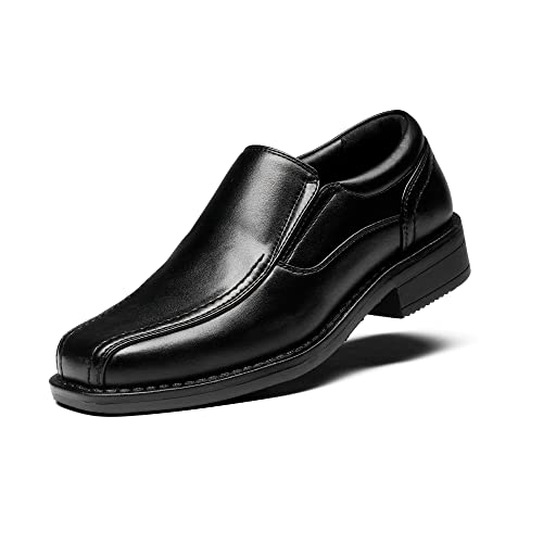 Bruno Marc Boy’s SBOX225K Dress Shoes Slip-On Loafer Wedding Shoes, Black, Size 5 Big_Kid