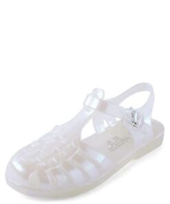 The Children’s Place Girls Jelly Fishermen Sandals, Holographic, 1 Big Kid