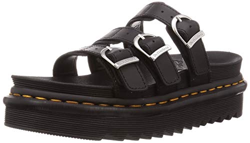 Dr. Martens Women’s Slide Sandal, Black Hydro Leather, 9