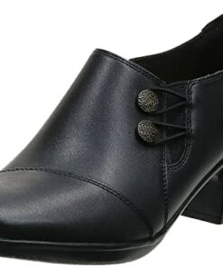 Clarks Women’s Emslie Warren Slip-on Loafer,Black Leather,8 W US