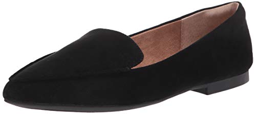 Amazon Essentials Women’s Loafer Flat, Black Faux Leather, 7.5