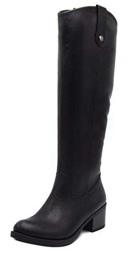 LONDON FOG Womens Irie Riding Boot, Regular and Wide Calf colors available Black 8
