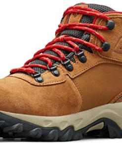 Columbia Men’s Newton Ridge Plus II Suede Waterproof Hiking Boot, elk/Mountain red, 12