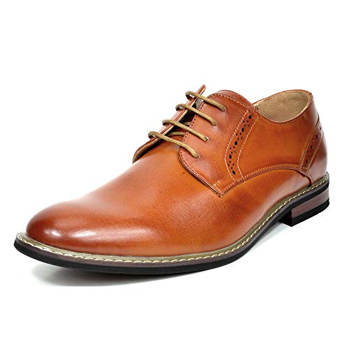 Bruno Marc Mens Leather Lined Dress Shoes, Brown – 12 (Oxford)