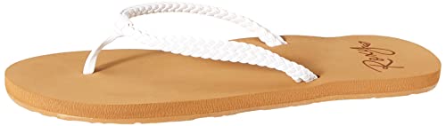 Roxy Women’s Costas Sandal Flip Flop, White, 8 Medium US