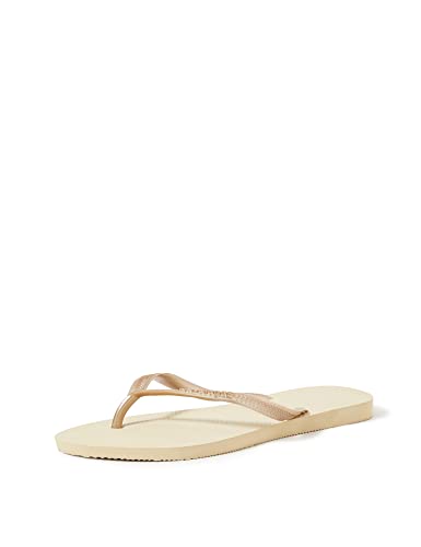 Havaianas Women’s Slim Flip Flop Sandals, Sand Grey/Light Golden, Size 7/8 Womens