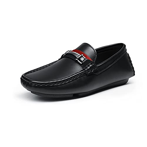 Bruno Marc Boy’s SBLS218K Loafer Slip-On Dress Shoes, Black, Size 6 Big_Kid