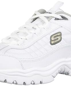Skechers Men’s Energy Afterburn Shoes Lace-Up Sneaker, White/Navy, 9