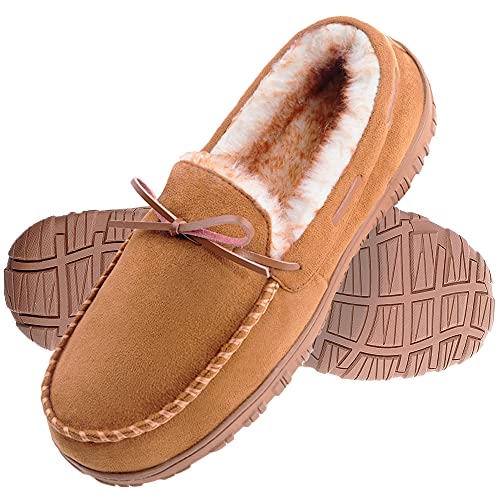 Amazon Essentials Men’s Warm Plush Slippers, Light Brown, 9