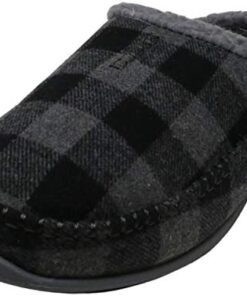 Deer Stags Unisex Nordic Fabric Slipper / Grey/Black Plaid / Men’s 14 US / Wide