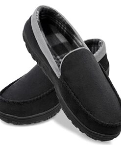 shoeslocker Men’s Slippers Bedroom House Slippers Indoor Outdoor Mens Shoes Grey Size 10