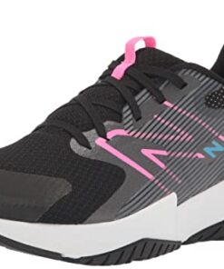 New Balance Kid’s Rave Run V2 Lace-up Sneaker, Black/Vibrant Pink, 4 Big Kid