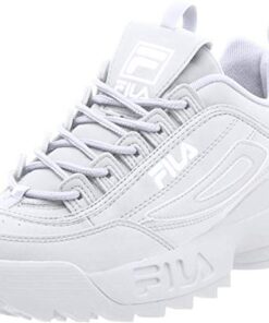 Fila Women’s Disruptor II Premium Sneaker, White/White/White, 7.5 Medium US