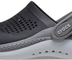 Crocs Kids’ LiteRide 360 Clog, Black/Slate Grey, 4 Big Kid