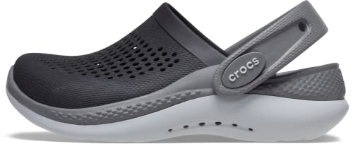 Crocs Kids’ LiteRide 360 Clog, Black/Slate Grey, 4 Big Kid