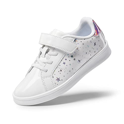 DREAM PAIRS Girls Sneakers Toddler Little Kids Tennis School Walking Shoes White Size 1 Little Kid SDFS2210K