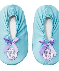 Disney Collection Toddler Girls Movie Frozen Anna & Elsa Slippers – (Blue Elsa, 3T-4T)