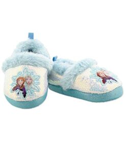 Disney Frozen 2 Elsa Anna Girls Toddler Plush A-Line Slipper, Blue, 9-10 Toddler