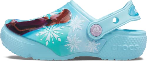 Crocs Kids’ Disney Frozen 2 Clog | Frozen 2 Shoes for Girls, Ice Blue/Ice Blue, 3 Little Kid