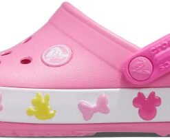 Crocs Kids’ Mickey Mouse Light Up Clog | Disney Light Up Shoes, Pink Lemonade/White, 7 Toddler