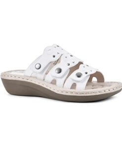 CLIFFS BY WHITE MOUNTAIN Caring Women’s Slide Sandal, White/Smooth, 8.5 M