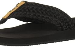 Reef womens Cushion Threads Flip Flop, Black, 11 US