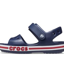 Crocs Unisex-Child Bayaband Sandals, Navy/Pepper, 11 Little Kid