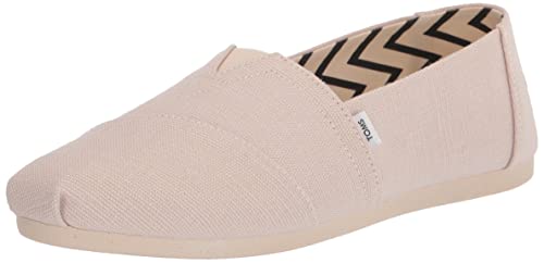 TOMS Women’s Alpargata Recycled Cotton Canvas Loafer Flat, Warm Natural, 8.5