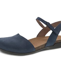 Dansko Rowan Sandal for Women – Memory Foam and Cork Footbed for Comfort and Arch Support – Lightweight Rubber Outsole for Long-Lasting Wear – Versatile Casual to Dressy Footwear Navy 8.5-9 M US
