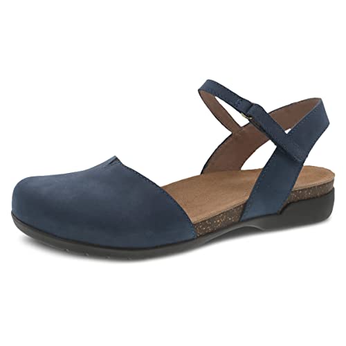 Dansko Rowan Sandal for Women – Memory Foam and Cork Footbed for Comfort and Arch Support – Lightweight Rubber Outsole for Long-Lasting Wear – Versatile Casual to Dressy Footwear Navy 8.5-9 M US