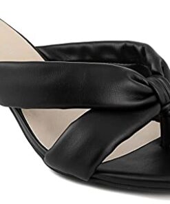 LONDON FOG Womens Louelle Dress Sandal Womens comfort Heeled Sandals black size 7.5