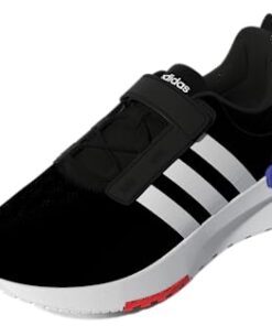 adidas Unisex-Child Racer TR21 Running Shoe, Black/White/Sonic Ink, 4 Big Kid