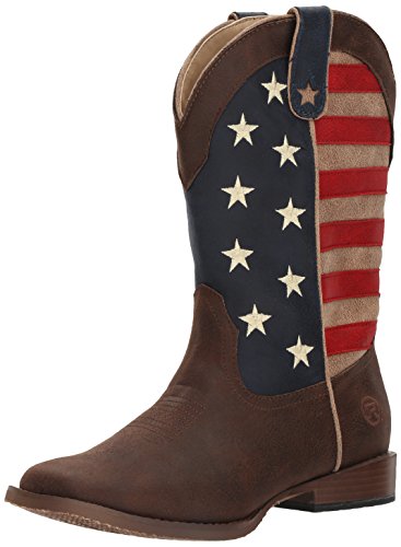 Roper Little Kids American Patriot Boot, Brown, 2