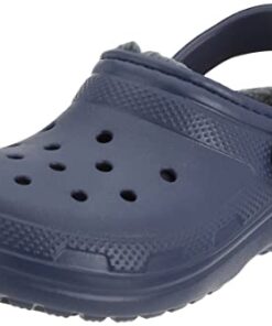 Crocs Kids’ Classic Lined Clog | Kids’ Slippers, Navy, 2 Little Kid