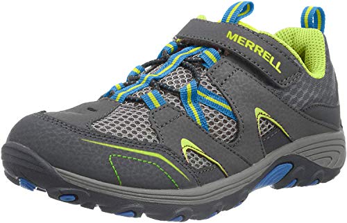 Merrell Trail Chaser Hiking Shoe (Little Kid/Big Kid), Grey/Blue/Citron, 3.5 M US Big Kid
