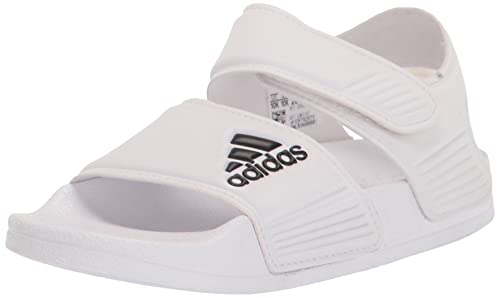 adidas Adilette Sandals, White/Core Black/White, 2 US Unisex Little Kid