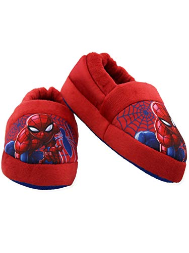 Marvel Spider-Man Toddler Boys Plush Aline Slipper, Red, 7-8 Toddler