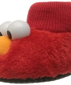 Sesame Street Unisex-Baby ELMO Puppet Slipper, Red, 5/6 Child US Toddler
