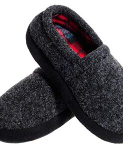 MIXIN Big Kid Boys Slippers House Shoes Indoor Outdoor with Anti Slip Sole Grey 2-3 M