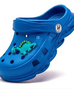 HOBIBEAR Boys Classic Graphic Kids Garden Clogs Slip on Water Shoes (Blue-Size 12 Little Kid)