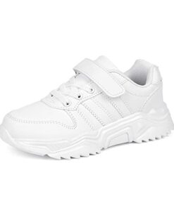 DVTENI Unisex-Child White Boys Girls Shoes Antiskid Tennis Sneakers Outdoor Casual Kids Shoes Running Shoes(Toddler/Little Kid/Big Kid)